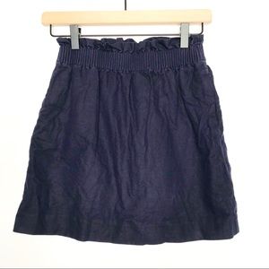 J. Crew Factory Navy Blue Linen Blend Skirt 00